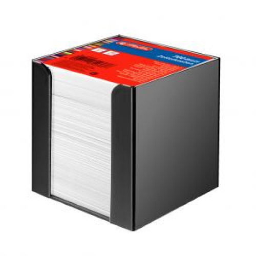 Blok kocka nelepená Herlitz 90x90x90mm biela v čiernej krabičke Blok kocka nelepená Herlitz 90x90x90mm biela v čiernej krabičke