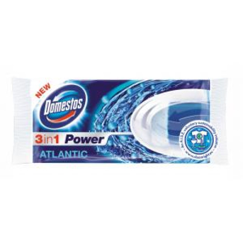 Domestos 3 in1 WC blok NÁHRADNÝ tuhý Atlantic 40 g Domestos 3 in1 WC blok NÁHRADNÝ tuhý Atlantic 40 g