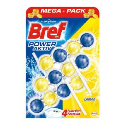 Bref Power Aktiv WC závesný blok tuhý 3 x 50 g Citrón Bref Power Aktiv WC závesný blok tuhý 3 x 50 g Citrón