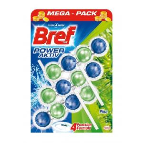Bref Power Aktiv WC závesný blok tuhý 3 x 50 g Borovica Bref Power Aktiv WC závesný blok tuhý 3 x 50 g Borovica
