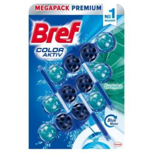 Bref Color Aktiv WC závesný blok tuhý 3 x 50 g Eukalyptus Bref Color Aktiv WC závesný blok tuhý 3 x 50 g Eukalyptus