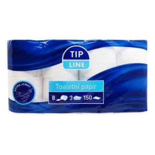 Toaletný papier 3-vrstvový Tip Line, 8x150 útržkov Toaletný papier 3-vrstvový Tip Line, 8x150 útržkov