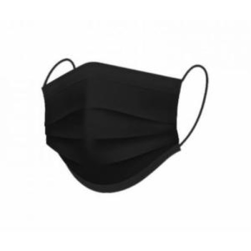 Jednorázové rúško na tvár čierne 3-vrstvové (50ks)