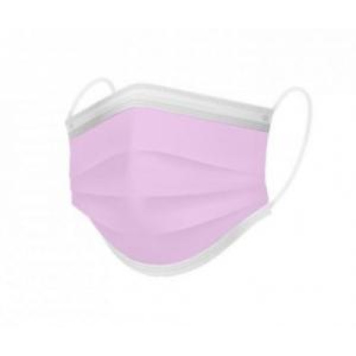 Jednorázové rúško na tvár ružové 3-vrstvové (50ks)