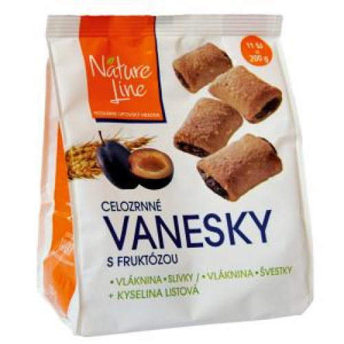 NATURE LINE sušienky celozrnné Vanesky so slivkami 200g NATURE LINE sušienky celozrnné Vanesky so slivkami 200g