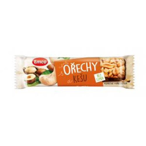 Tyčinka Emco bez lepku 35 g Orechy a kešu Tyčinka Emco bez lepku 35 g Orechy a kešu