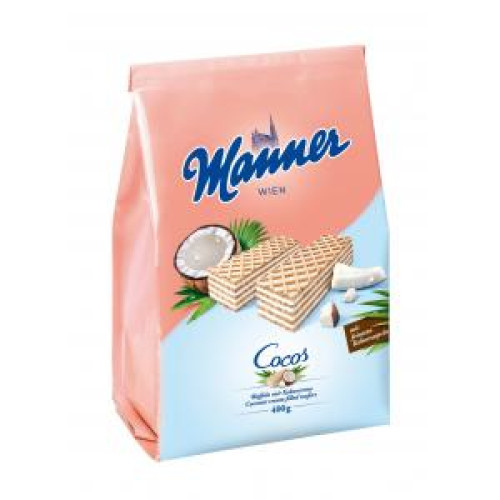 Oblátky Manner s kokosovým krémom 400 g Oblátky Manner s kokosovým krémom 400 g