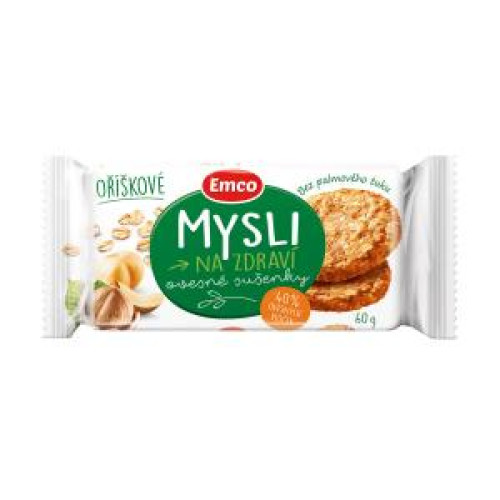 Ovsené sušienky MYSLI 60 g orieškové Ovsené sušienky MYSLI 60 g orieškové