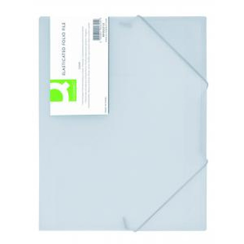 Plastový obal s gumičkou Q-CONNECT mliečny Plastový obal s gumičkou Q-CONNECT mliečny