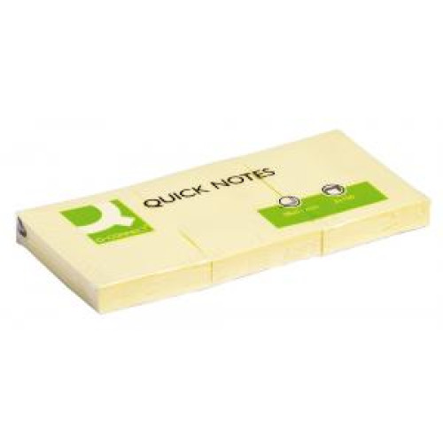 Bloček Q-CONNECT, žltý 38x51mm 3x100 l Bloček Q-CONNECT, žltý 38x51mm 3x100 l