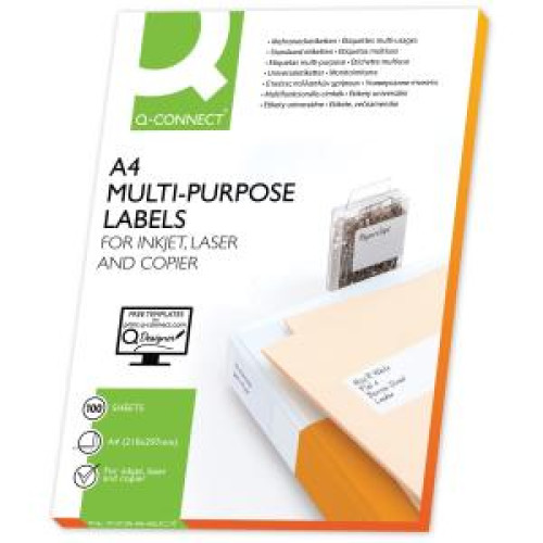Etikety univerzálne 70x42mm Q-CONNECT A4 100 hárkov Etikety univerzálne 70x42mm Q-CONNECT A4 100 hárkov