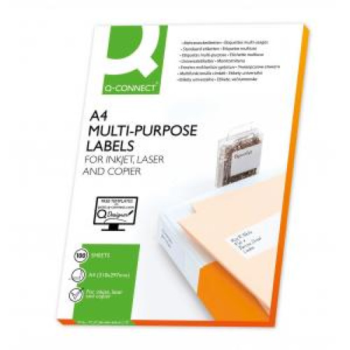 Etikety univerzálne 210x297mm Q-CONNECT A4 100 hárkov Etikety univerzálne 210x297mm Q-CONNECT A4 100 hárkov