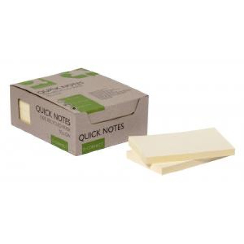 Bločky Q-CONNECT recyklované 127x76 žlté 12 ks Bločky Q-CONNECT recyklované 127x76 žlté 12 ks