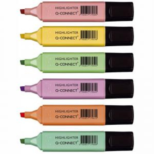 Sada zvýrazňovačov Q-CONNECT pastel 6f Sada zvýrazňovačov Q-CONNECT pastel 6f