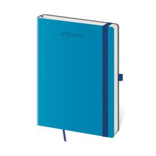 Diár Flexies týždenný A5 14,3x20,5cm modrý 2024 Diár Flexies týždenný A5 14,3x20,5cm modrý 2024