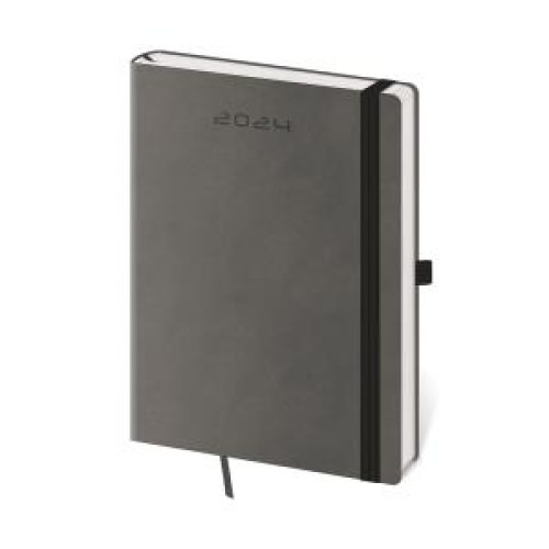 Diár Flexies týždenný A5 14,3x20,5cm tmavošedý 2024 Diár Flexies týždenný A5 14,3x20,5cm tmavošedý 2024