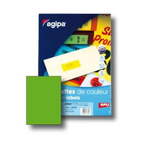 Etikety farebné 210x297mm APLI A4 100 hárkov fluo zelené Etikety farebné 210x297mm APLI A4 100 hárkov fluo zelené