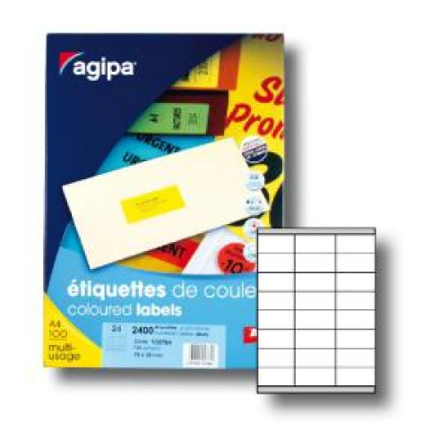 Etikety farebné 70x35mm APLI A4 100 hárkov fluo žlté Etikety farebné 70x35mm APLI A4 100 hárkov fluo žlté
