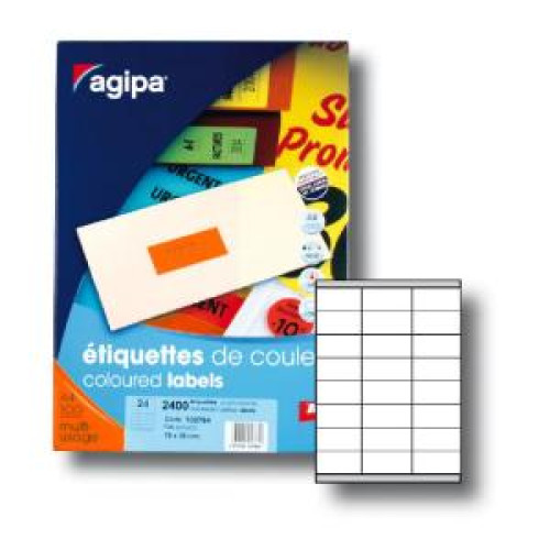 Etikety farebné 70x35mm APLI A4 100 hárkov fluo oranžové Etikety farebné 70x35mm APLI A4 100 hárkov fluo oranžové