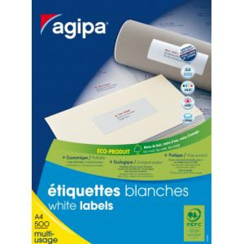Etikety univerzálne 38x21,2mm Agipa A4 500 hárkov Etikety univerzálne 38x21,2mm Agipa A4 500 hárkov