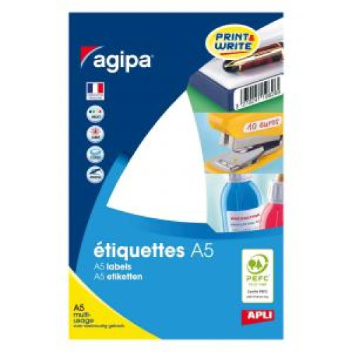 Etikety kruhové 15mm Agipa A5 biele Etikety kruhové 15mm Agipa A5 biele
