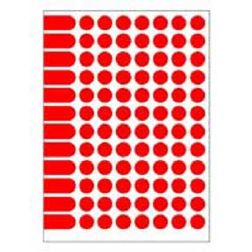 Etikety kruhové 15mm Agipa A5 červené
