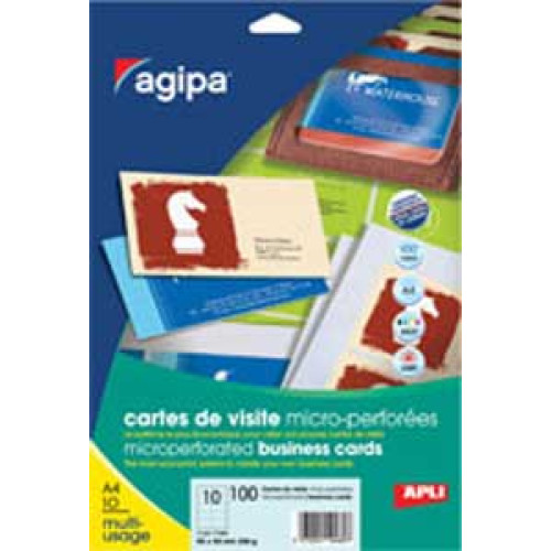 Vizitkový papier, 90x50mm, Agipa, A4, s mikroperforáciou, 200g, 10 hárkov