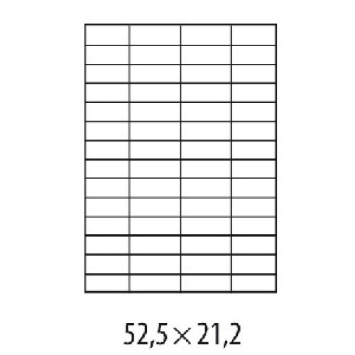 Etikety univerzálne 52,5x21,2mm Etibox A4 100 hárkov