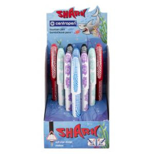 Displej Centropen pero plniace Shark 10ks farebný mix Displej Centropen pero plniace Shark 10ks farebný mix