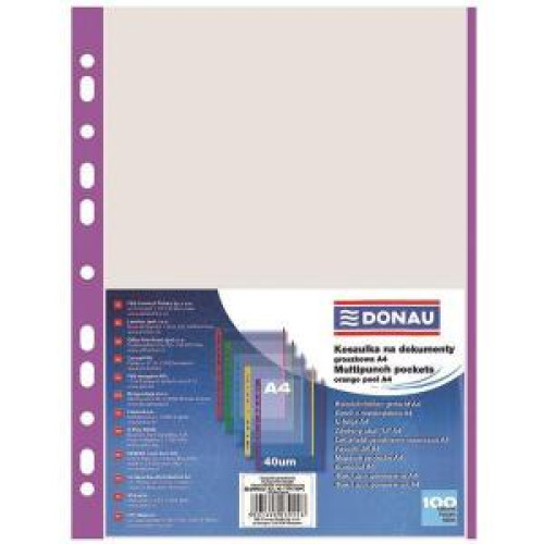 Euroobal DONAU A4 40mic s fialovým okrajom Euroobal DONAU A4 40mic s fialovým okrajom
