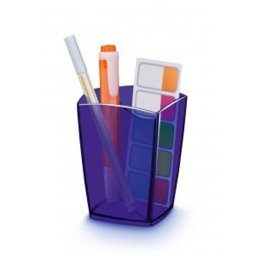 Stojan na perá CepPro Happy transparetný modrý Stojan na perá CepPro Happy transparetný modrý