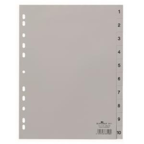 Plastový rozraďovač DURABLE 1-10 sivý