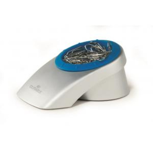 Stojan na kancelárske spony VEGAS strieborný/modrý Stojan na kancelárske spony VEGAS strieborný/modrý