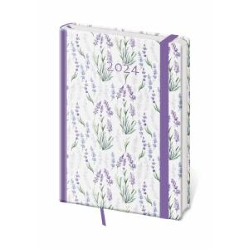 Diár Vario denný A5 14,3x20,5cm s gumičkou Levander 2024 Diár Vario denný A5 14,3x20,5cm s gumičkou Levander 2024
