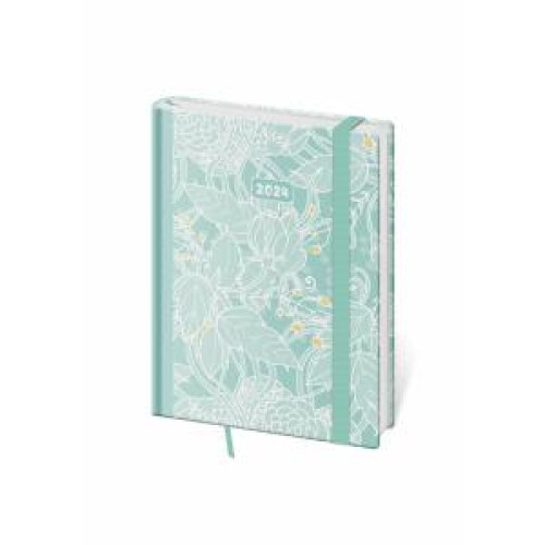 Diár Vario denný B6 12x16,5cm s gumičkou Turquiose 2024 Diár Vario denný B6 12x16,5cm s gumičkou Turquiose 2024