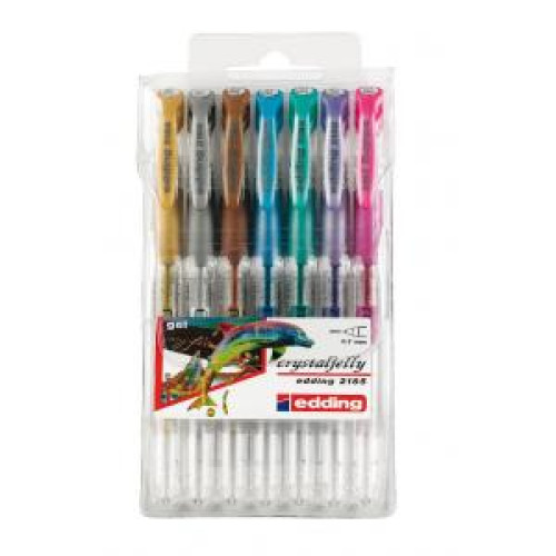 Sada gélových rollerov edding 2185/7S metalické farby Sada gélových rollerov edding 2185/7S metalické farby