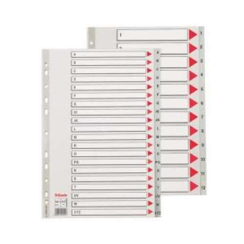 Plastový rozraďovač Esselte A-Z maxi sivý Plastový rozraďovač Esselte A-Z maxi sivý