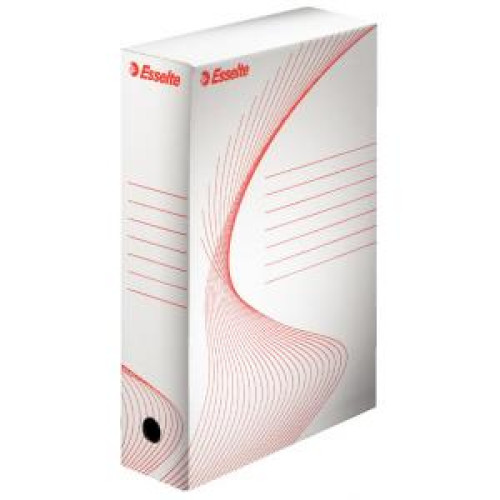 Archívny box Esselte 80mm biely/červený Archívny box Esselte 80mm biely/červený
