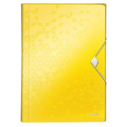 Aktovka plastová s priehradkami Leitz WOW žltá Aktovka plastová s priehradkami Leitz WOW žltá