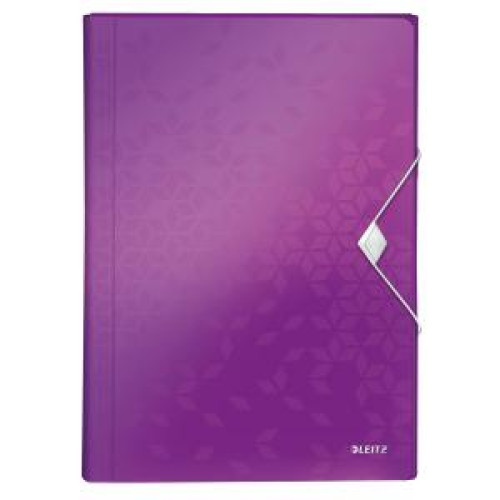 Aktovka plastová s priehradkami Leitz WOW purpurová Aktovka plastová s priehradkami Leitz WOW purpurová
