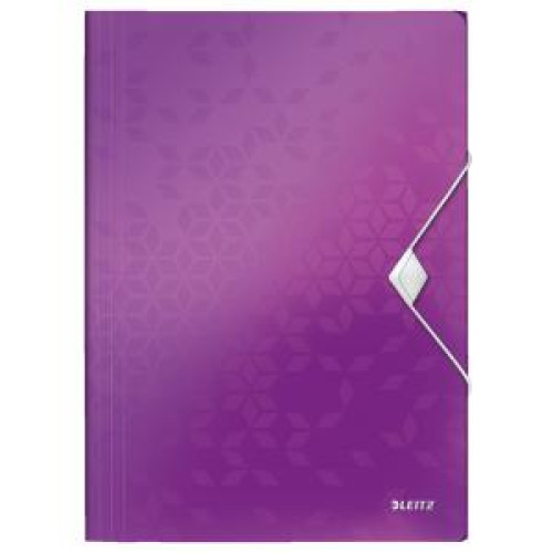 Plastový obal s gumičkou Leitz WOW purpurový Plastový obal s gumičkou Leitz WOW purpurový