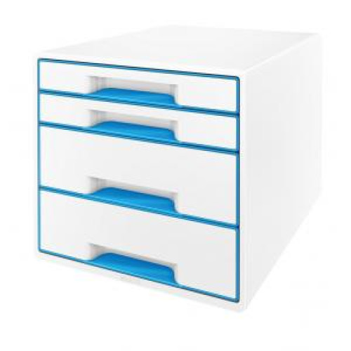 Zásuvkový box Leitz WOW so 4 zásuvkami modrý Zásuvkový box Leitz WOW so 4 zásuvkami modrý