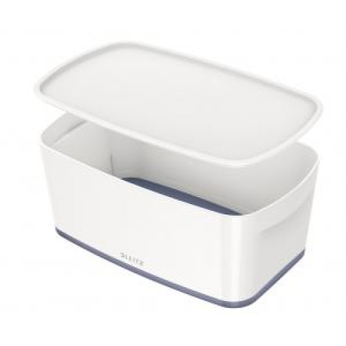 Úložný box s vekom Leitz MyBox, veľkosť S biela/sivá Úložný box s vekom Leitz MyBox, veľkosť S biela/sivá