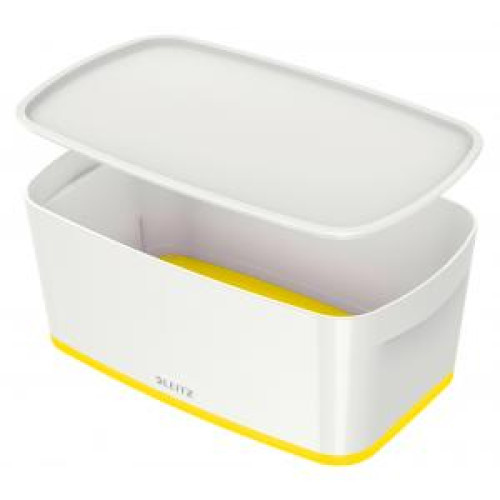 Úložný box s vekom Leitz MyBox, veľkosť S biela/žltá Úložný box s vekom Leitz MyBox, veľkosť S biela/žltá