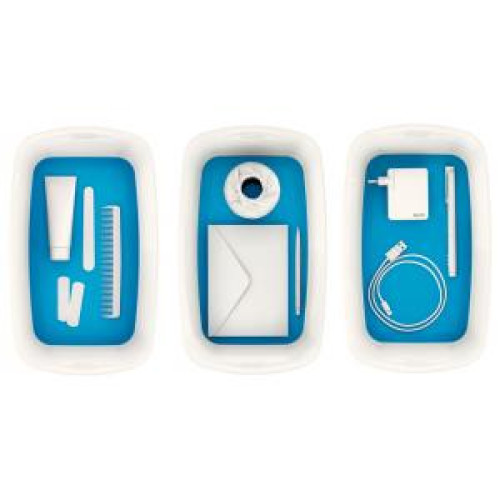 Úložný box s vekom Leitz MyBox, veľkosť S biela/modrá Úložný box s vekom Leitz MyBox, veľkosť S biela/modrá