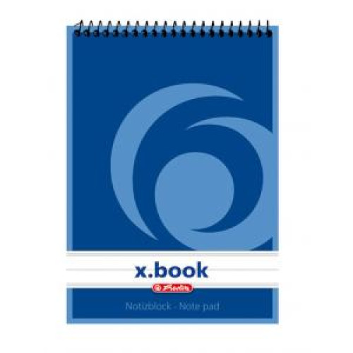 Blok poznámkový Herlitz s hornou špirálou A6 50 listov linajkový Blok poznámkový Herlitz s hornou špirálou A6 50 listov linajkový