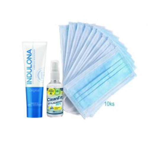 Balíček (10 ks rúška+ Indulona originál 85 ml + Cleanfit gél 50 ml) Balíček (10 ks rúška+ Indulona originál 85 ml + Cleanfit gél 50 ml)