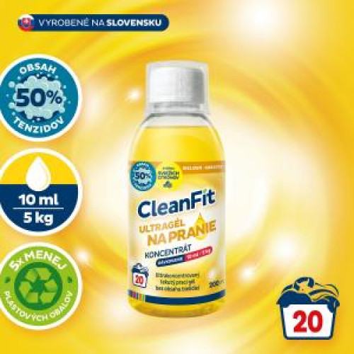 Cleanfit ultrakoncentrát - Prací gél 200 ml (20 PD) Cleanfit ultrakoncentrát - Prací gél 200 ml (20 PD)