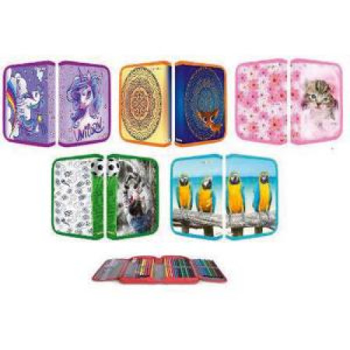 Peračník 1-zipsový 2-klopý plný mix motívov Peračník 1-zipsový 2-klopý plný mix motívov