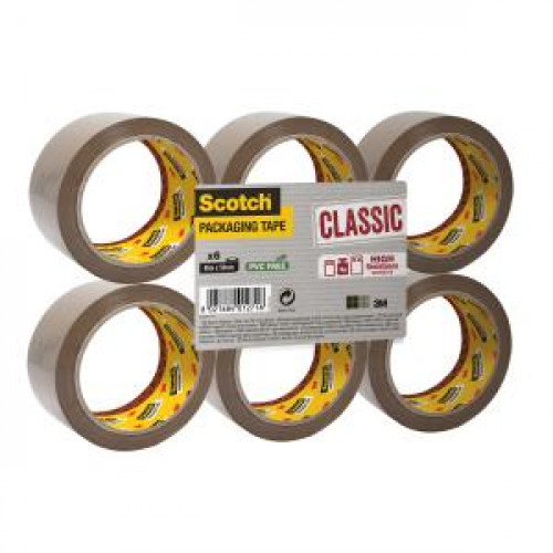 Baliaca páska Scotch , neobsahuje PVC, hnedá, 48mm x 50m, 6 roliek Baliaca páska Scotch , neobsahuje PVC, hnedá, 48mm x 50m, 6 roliek